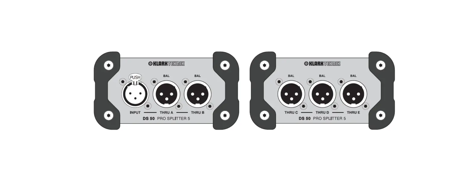 Klark Teknik Pro Splitter 5 Ds 50 Passive 1-in - 5-out Signal Splitter User Guide Klark Teknik Pro Splitter 5 Ds 50 Passive 1-in - 5-out Signal Splitter User Guide