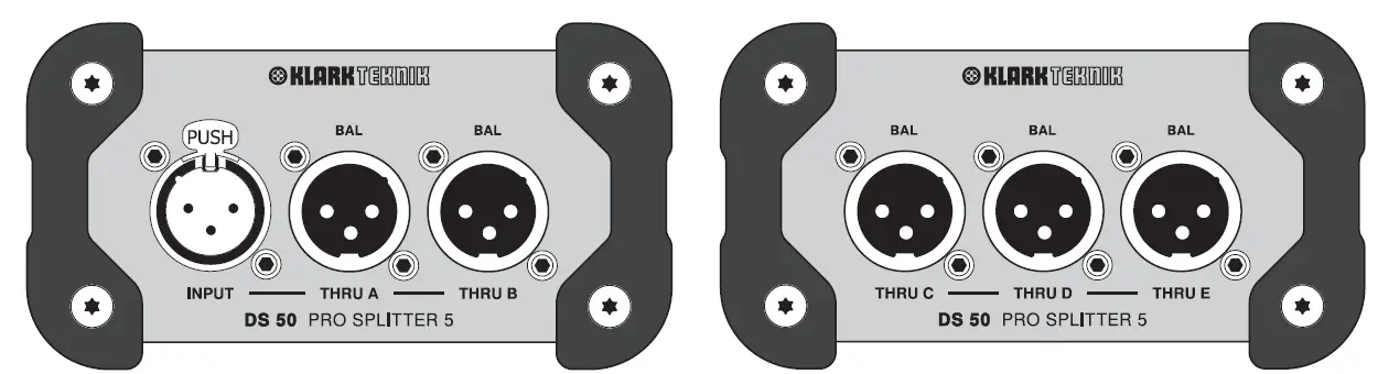 KLARK TEKNIK PRO SPLITTER 5 DS 50 Passive 1-In - 5-Out Signal Splitter