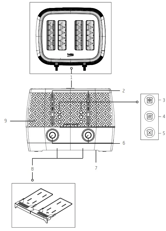 beko TAM 8402 B Toaster - 1