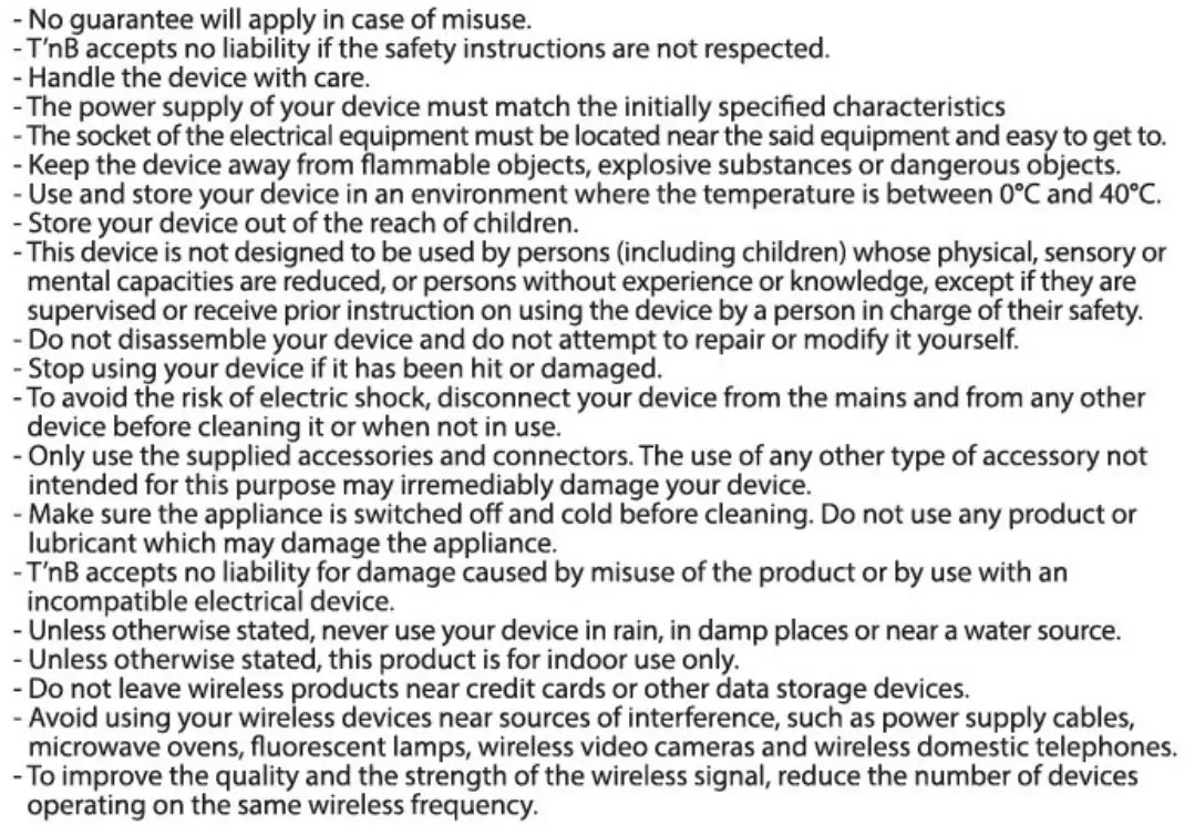 T nB HPLUMY2BL Wireless Bluetooth Speaker LUMI LED Instructions - Important Safety Instructions