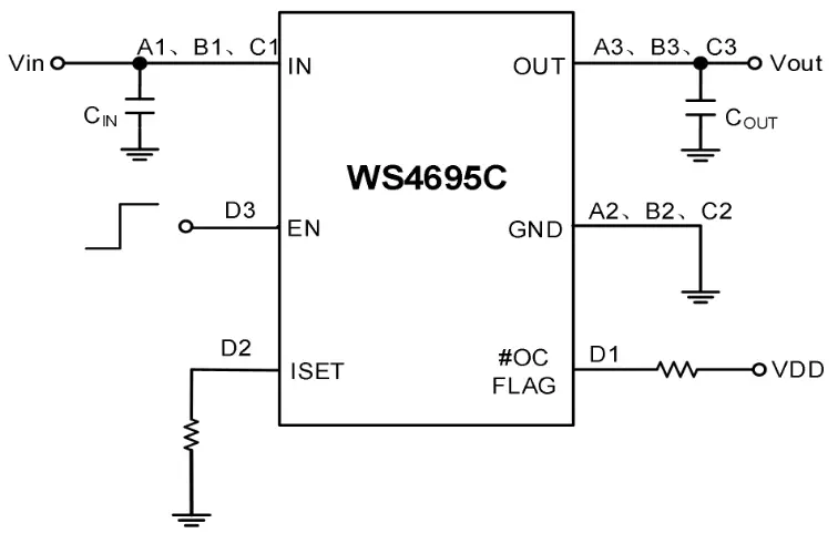 OMNIVISION WS4695C Small Low RON Single Channel Load - Typical Application