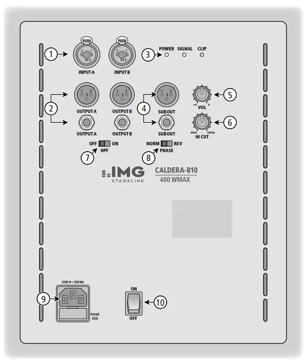 IMG STAGELINE CALDERA B10 Active Subwoofer System - fig