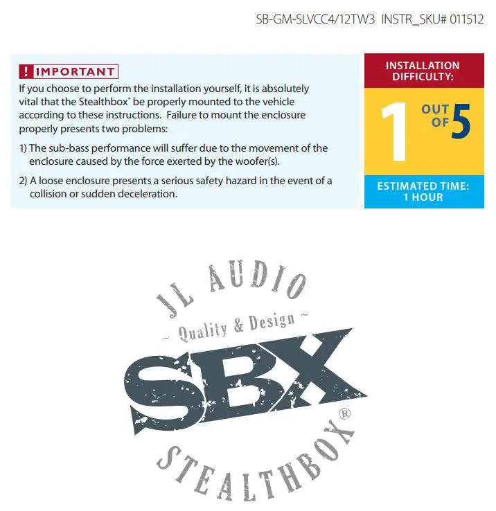 JL AUDIO SB-GM-SLVCC4 2019-Up Chevrolet Silverado Crew Cab and GMC Sierra Crew Cab Installation Guide - Thank You