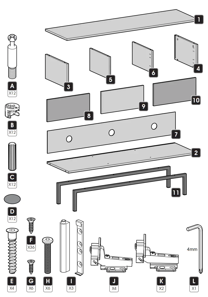 AVF FS1400SKYW A TV Stand Walnut and Marble - Boxed Parts
