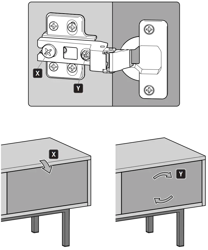 AVF FS1400SKYW A TV Stand Walnut and Marble - Door Adjustment