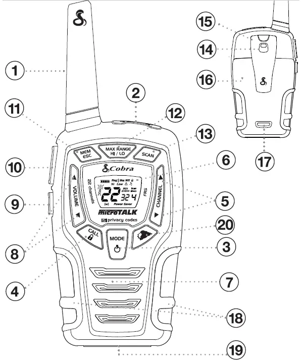 Cobra ACXT545 Two Way Radio 17