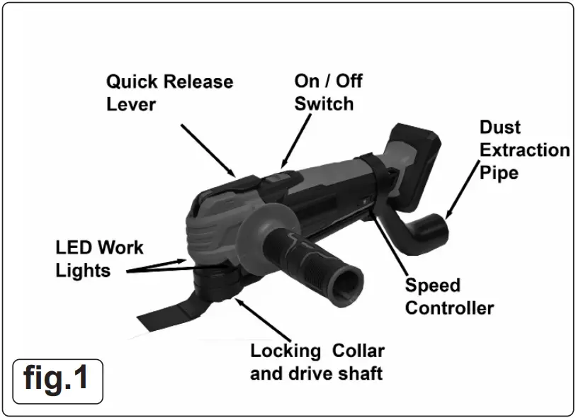 SEALEY CP20VMT 20V Oscillating Multi-Tool fig 1