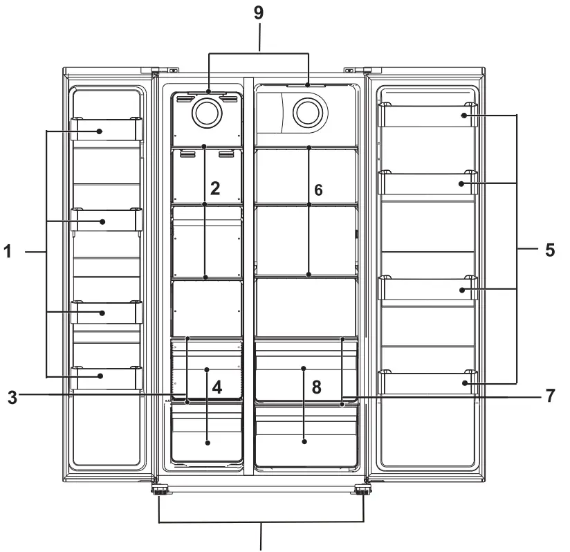SHARP Side-by-Side Refrigerator-DESC