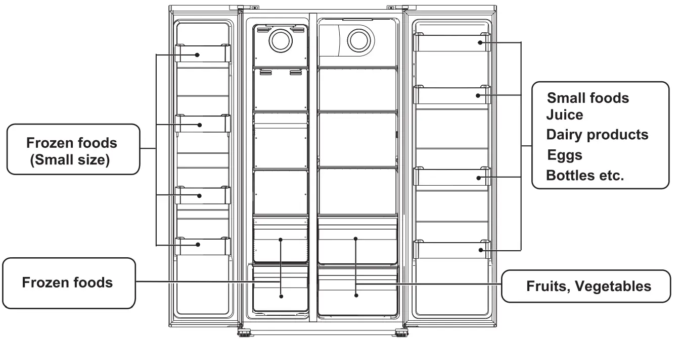 SHARP Side-by-Side Refrigerator-H2