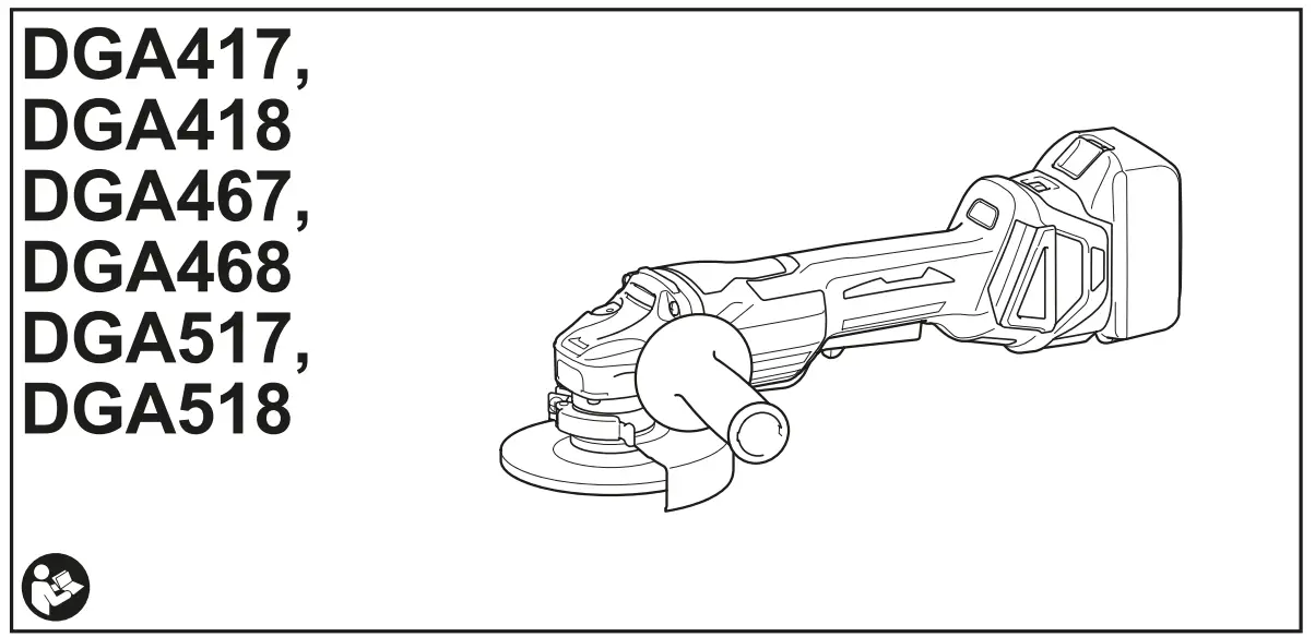 makita DGA417 Cordless Angle Grinder fig 1
