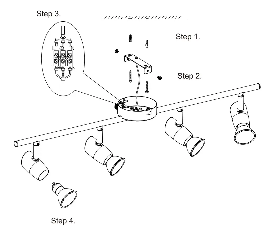 NOVA LIFE 50147-004-11 Interior Ceiling Lamp - Installation 2