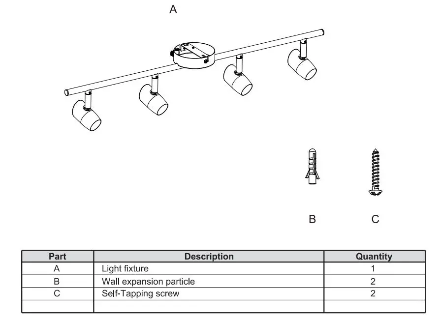 NOVA LIFE 50147-004-11 Interior Ceiling Lamp - Package contents