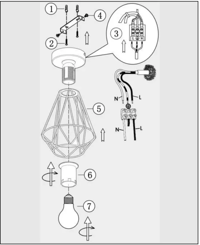 B K Licht BKL1396 Ceiling Lamp
