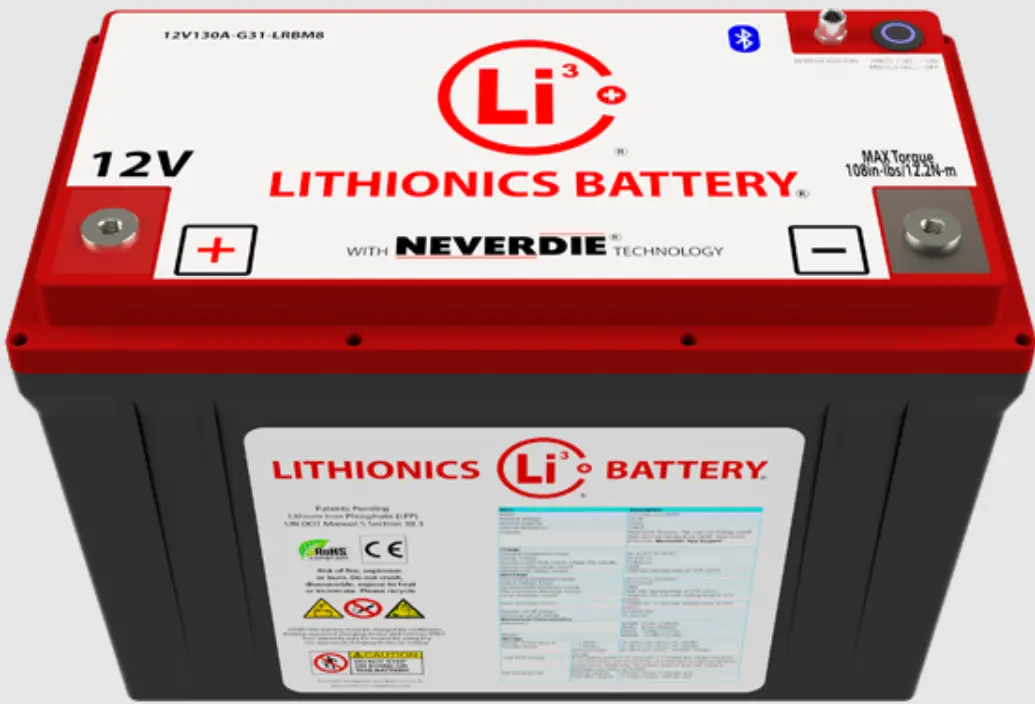 NEVERDIE 12V130A-G31-LRBM8 Compact Series 100 Internal BMS product