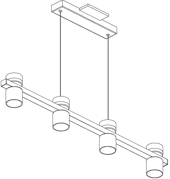VONN VMC34334 Up-Down 4-Light Integrated LED Black Linear Chandelier Lighting Fixture 15
