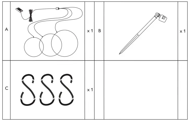 JOHN LEWIS 70684047 3 HOOPS LED Light - PARTS LIST