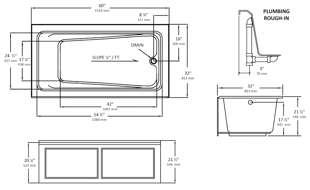 MANSFIELD 3781213 Barrett Alcove SwirlWay Bathtub - parts