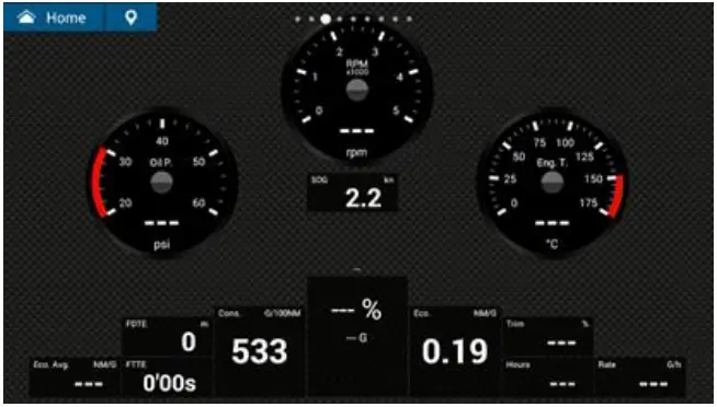 YAMAHA TZT9F Helm Master EX - Instrument page