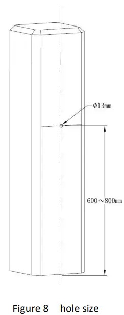 OPTEX VH10 Barrier Gate Sensor - hole size1