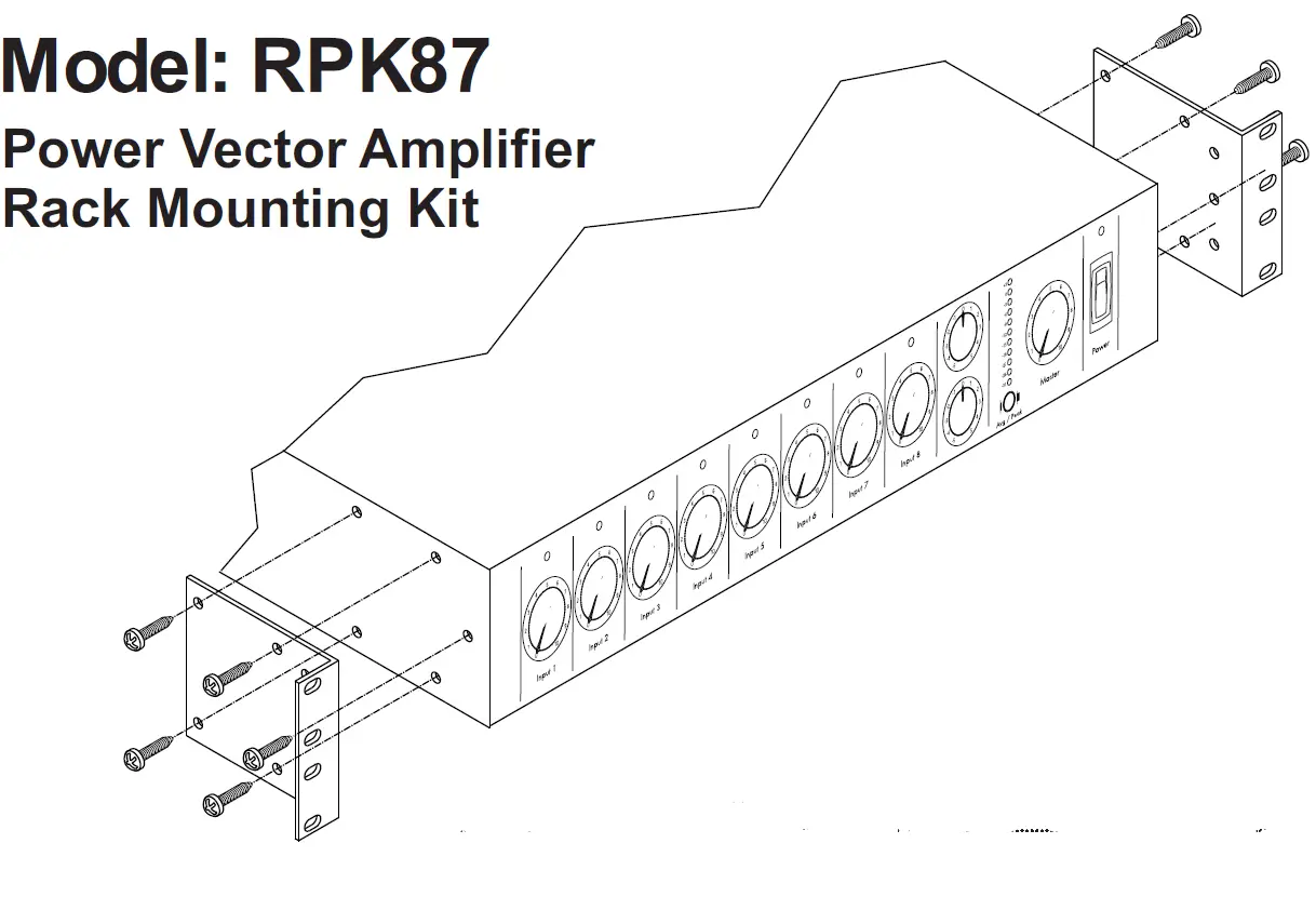 BOGEN RPK87 Power Vector Amplifier Rack Mounting Kit installation