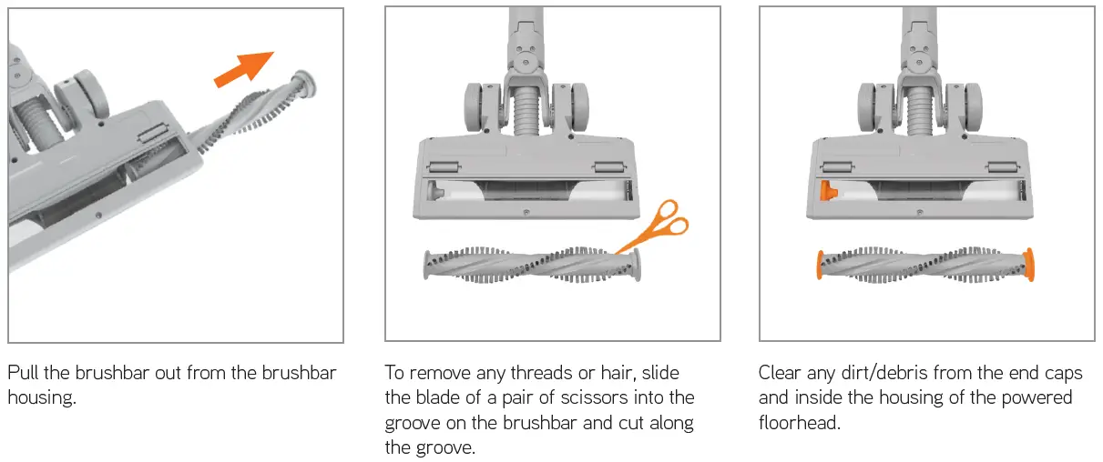 CLEANING AND REPLACING THE POWERED FLOORHEAD BRUSHBAR-1