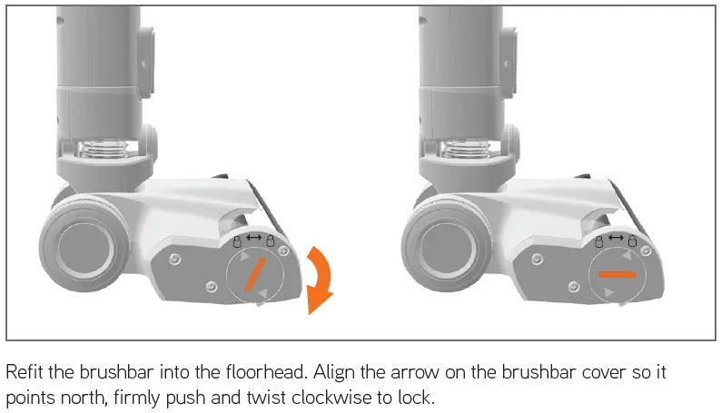 CLEANING AND REPLACING THE POWERED FLOORHEAD BRUSHBAR-2