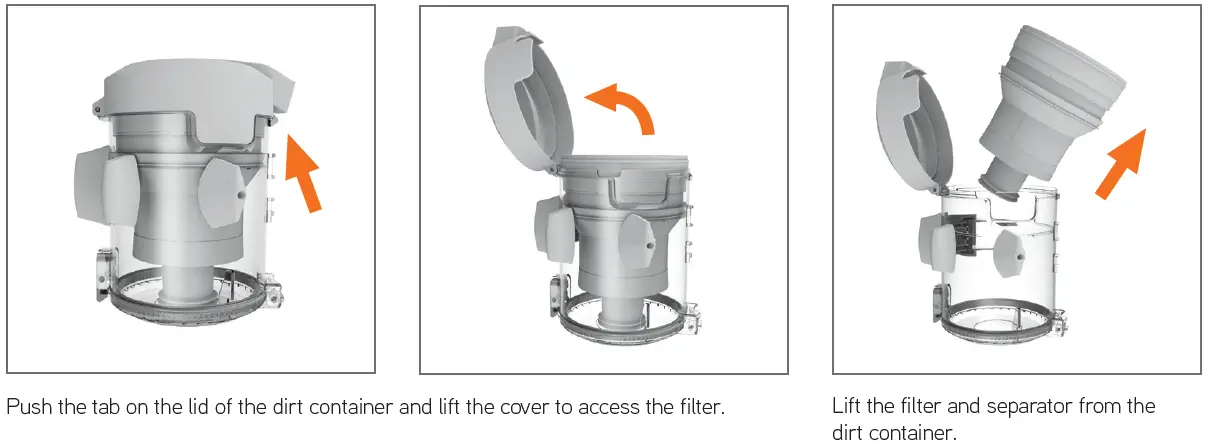 CLEANING THE FILTER AND SEPARATOR
