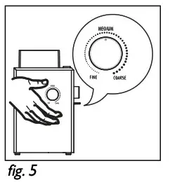Operating the coffee grinder - Fig 5