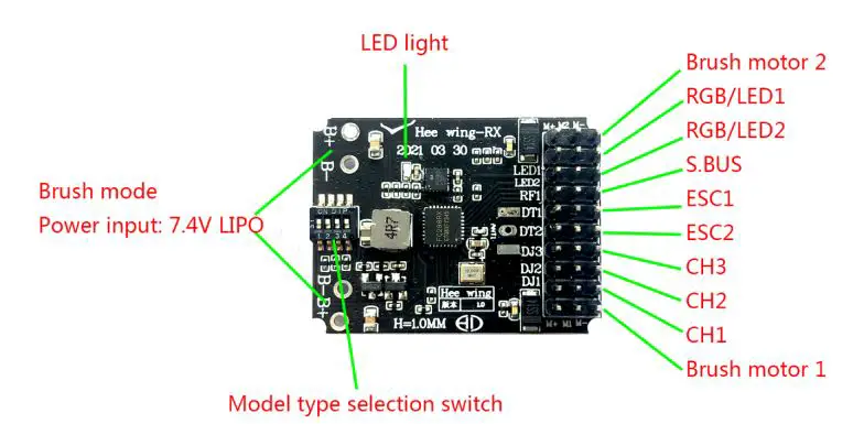 HEEWING RX-1.0 Build-in Circuit of Brush ESC fig1