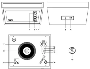 CROSLEY CR6231 GR Dansette Sterling Turntable - fig