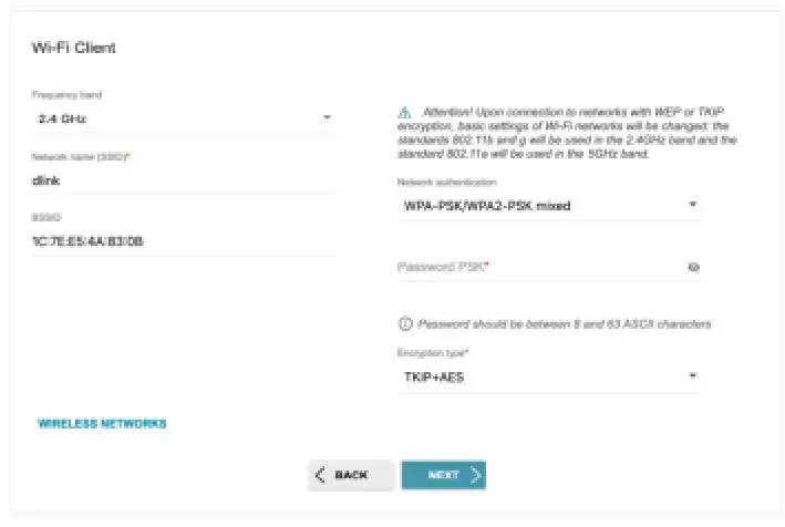 D-Link DIR-822 AC1200 Wave 2 WiFi Router - Wi-Fi Client