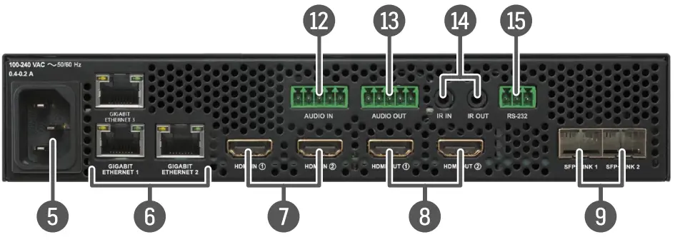 LIGHTWAVE UBEX PRO20 HDMI F100 Ultra Bandwidth Extender - Rear View 1