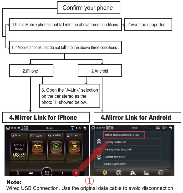 HiEHA CP7-9 Upgraded 7 Inch Standard Car Stereo User Manual - Mirror Link Function
