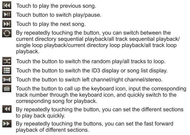 HiEHA CP7-9 Upgraded 7 Inch Standard Car Stereo User Manual - USB CARD MUSIC PLAY
