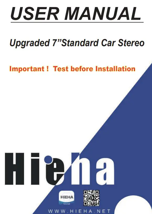 HiEHA CP7-9 Upgraded 7 Inch Standard Car Stereo User Manual
