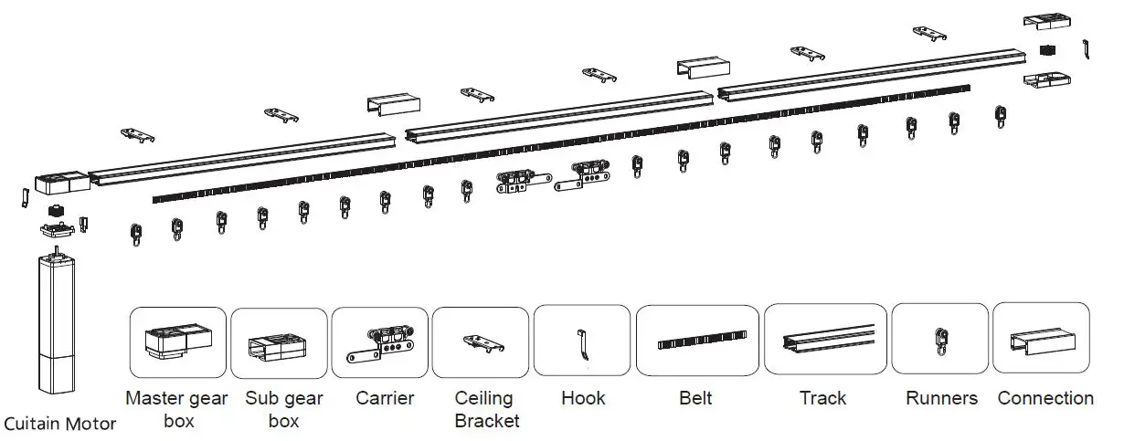 Home2Link Motorized Curtain Track Smart Curtain Motor fig-2