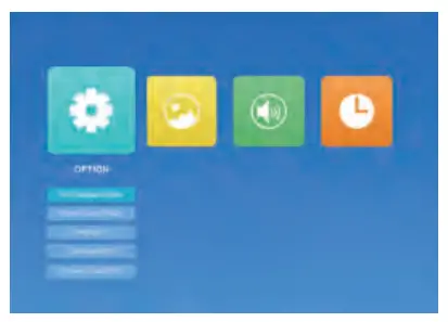 Yaber Y61 TFT LCD Projector - Option Menu