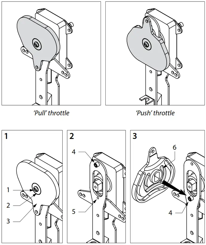 Mechanical remote engine control - Installation