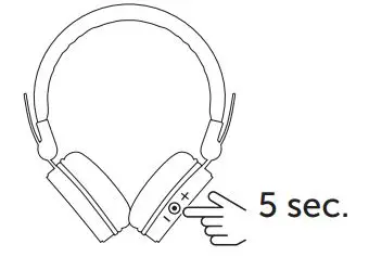 FRESH N REBEL 3HP220IG Caps 2 Wireless Headphones - Turn on your Caps 2 headphones by pressing the power button