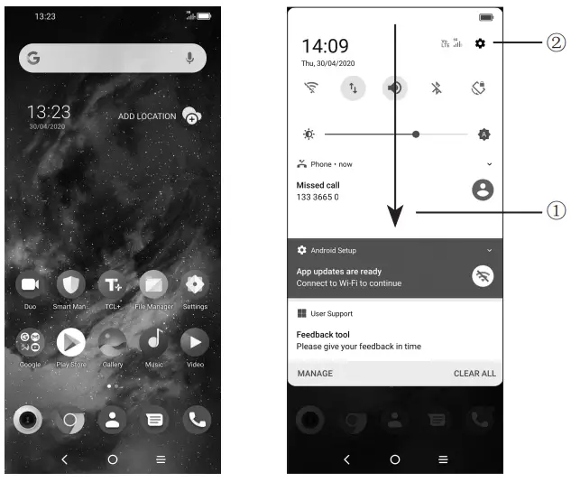 TCL 10 5G Smartphone - Home screen