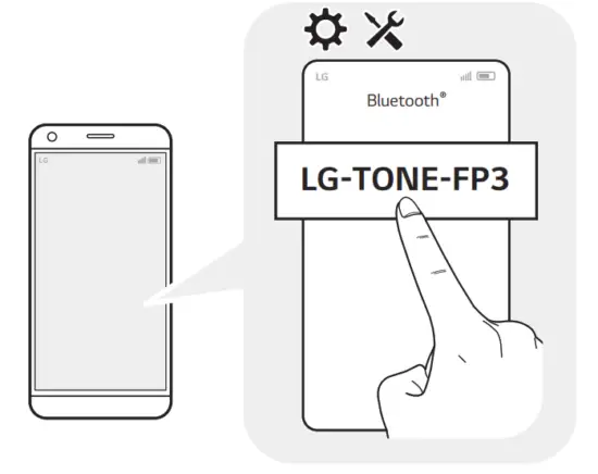 LG TONE FP3 Bluetooth Stereo Headset - connected