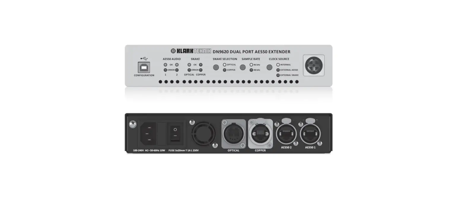 Klark Teknik Dn9620 Dual Port Aes50 Extender And Multiplexer User Guide