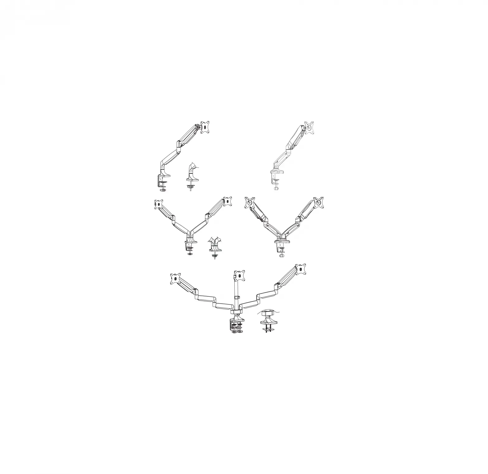 Huanuo Gas Spring Dual And Single Monitor Mount User Manual