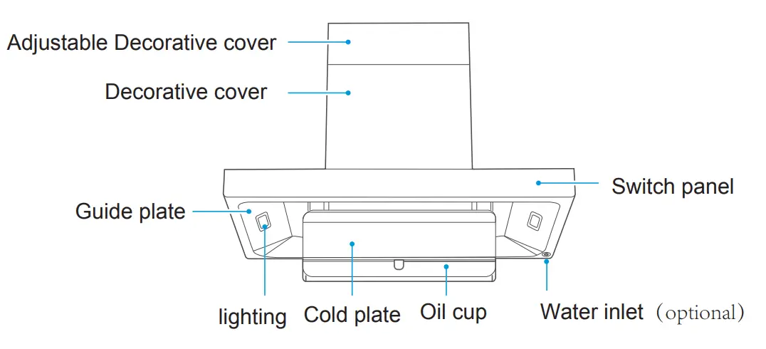 Midea MCH 90M80AT Cooker Hood - Product structure