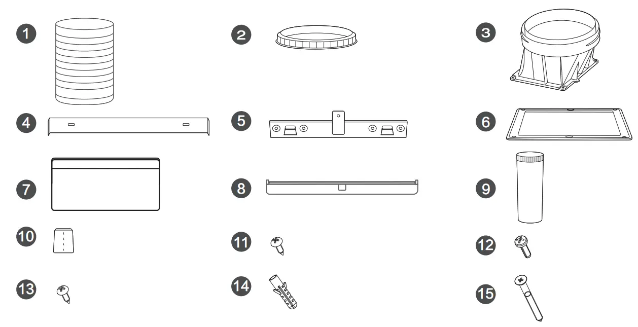 Midea MCH 90M80AT Cooker Hood - attachment list