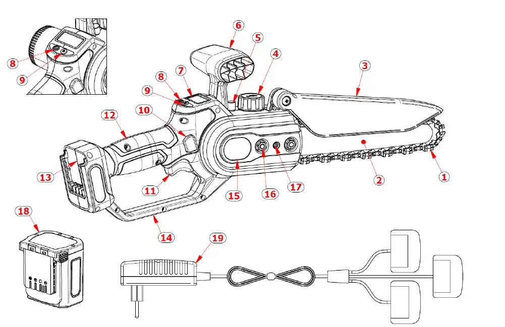 VOLPI-KVS8000-Electric-Chainsaw-with-Lithium-Battery-FIG-4