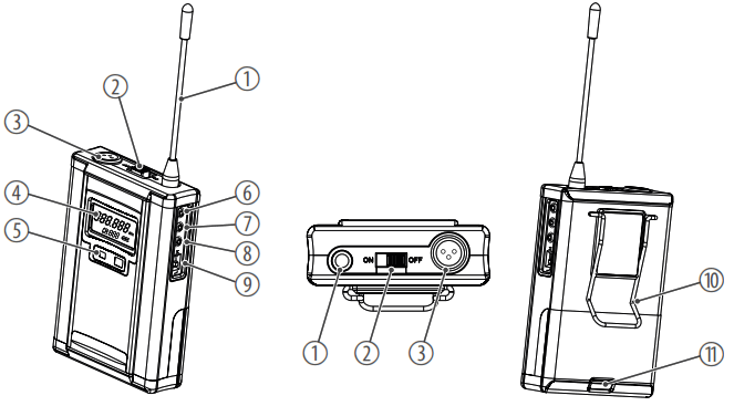 SIRUS Quad B 823 Professional Bodypack Transmitter - fig