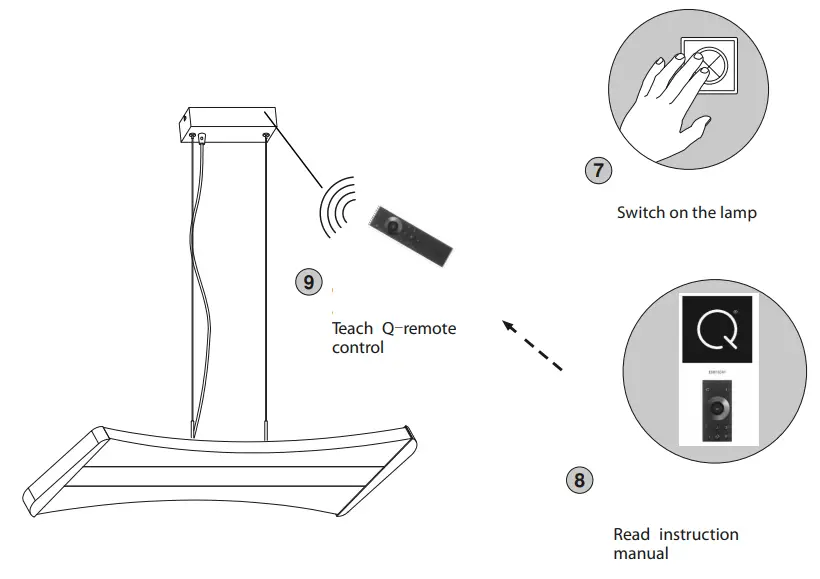 Paul Neuhaus 2844-17 Q RILLER RGB Pendant Light - electrical connection 1