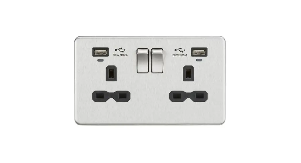 Knightsbridge Bs7671 13a 2g Switched Socket With Dual Usb Charger Instruction Manual