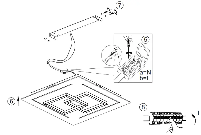 Paul Neuhaus 8180 Q-Linea Ceiling Light - HOHFWULFDOFRQQHFWLRQ